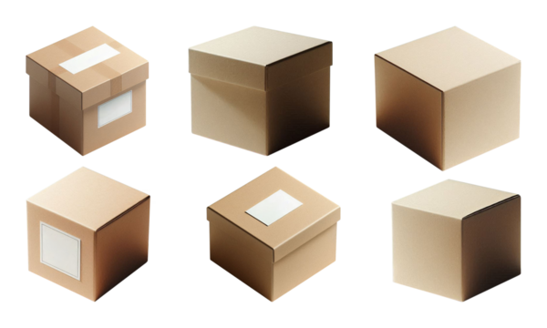 collection of cardboard square boxes