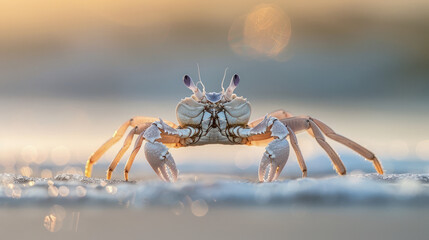 Close-Up of a Sand Crab on the Beach