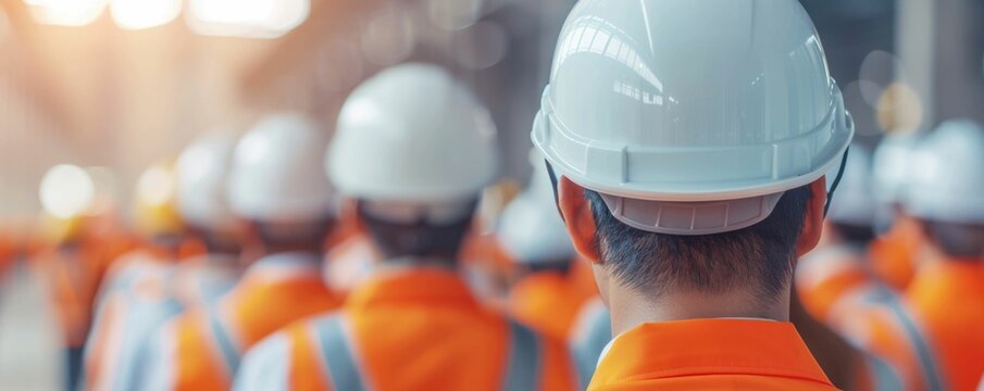 Photo of workers being recognized and appreciated for their contributions at a special Labor Day event with applause awards and a deep depth of field background