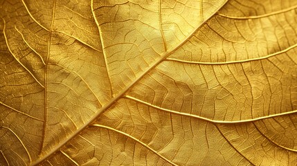 Obraz premium A close-up of an golden leaf luxury nature veins texture