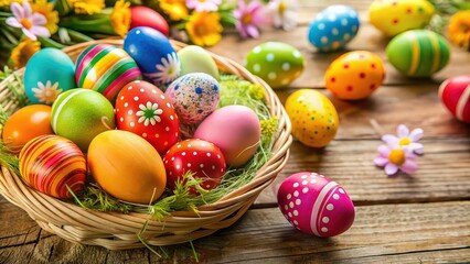 Colorful Easter eggs and decorations for a festive celebration, Happy, Easter, Celebrations, Colorful, Eggs, Decorations