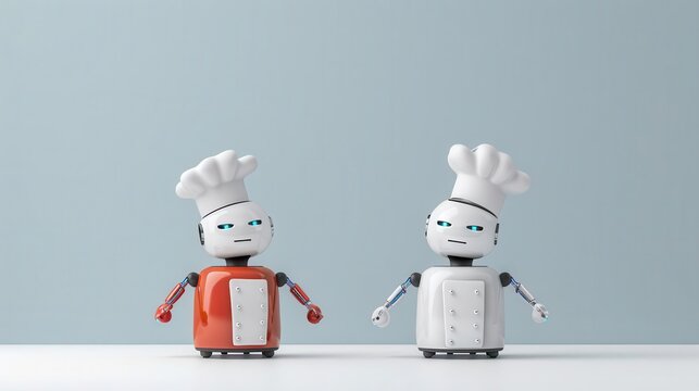 A hightech cooking competition where human chefs face off against a robotic chef, each striving to create the most innovative and delicious dish