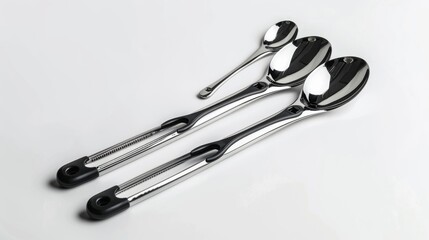 Tongs isolated solid white background, kitchen essentials. Home appliances isolated on white. Photo realistic photo.