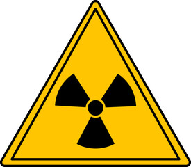Yellow Sign of Ionizing Radiation. Vector Icon. Carefully. Radiological Contamination. Danger Warning Sign