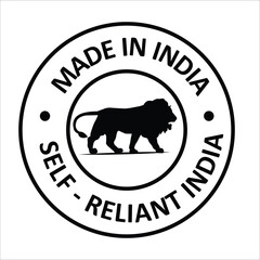 made in India, self reliant India stamp  vector illustration