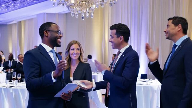 During the conference reception, delegates network.