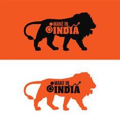 make in India vector illustration. make in India typography