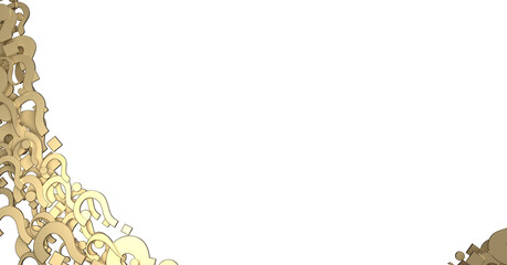 A sea of golden question marks What s the answer