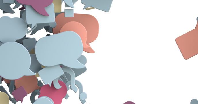 A sea of colorful chat bubbles ready to burst with conversation
