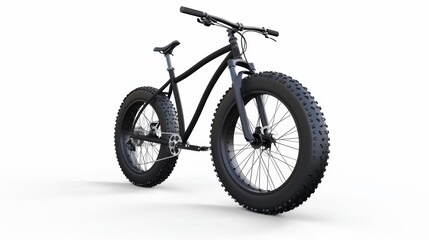 Fototapeta premium Black mountain bike on an isolated white background. 3d rendering. Outdoor gear isolated on white. Photo realistic photo.