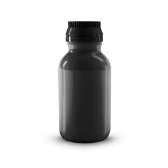 dark blank glass transparent bottle with dispenser airless pump using  for gel, soap, alcohol, cream and cosmetic 3D rendering, 3D illustration