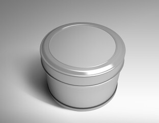 empty aluminium can cosmetic, lotion packaging on a white background Metal cans 3D rendering 3D illustration