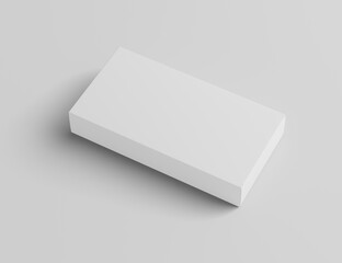 Pills Box Mock up On Isolated White Background, Package blister with round medicines pills on white background. Mock up template. 3D rendering 3D illustration