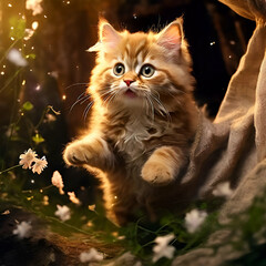 Obraz premium cat on the tree