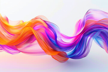 Abstract colored 3D waves on a white background. Concept template for wallpapers, backgrounds and backdrops..