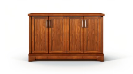 wooden cabinet isolated on white background. Office furniture isolated on white. Photo realistic photo.