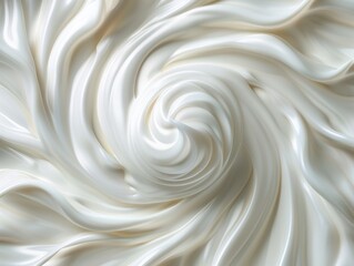 Creamy Milk Swirl on White Background - Culinary Art and Dairy Concept