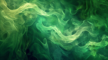 Green and Yellow Abstract Swirling Patterns Vibrant and Dynamic Smoke-like Texture in Green Hues