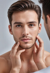 Fototapeta premium Develop a social media campaign targeting men interested in skincare. 