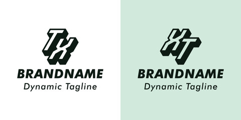 Obraz premium Letters TX and XT 3D Monogram Logo, Suitable for business with XT or TX initials