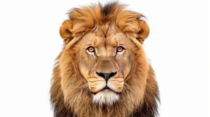 Fototapeta premium lion head isolated on white. Animals isolated on white. Photo realistic photo.