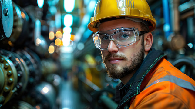 The image shows a marine engineer working on the machinery of a ship, demonstrating expertise and teamwork in ensuring the safety and functionality of nautical equipment.