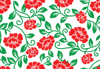 Indonesian batik motifs with very distinctive, exclusive plant patterns. vector EPS 10