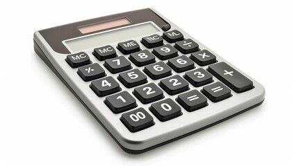Silver Calculator on White Background