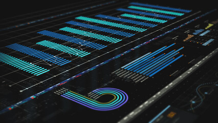 Dynamic data visuals for business info graphics, animated charts, and data-driven insights for a business meeting mock-up. Explore the world of trading, stock exchanges, and crypto