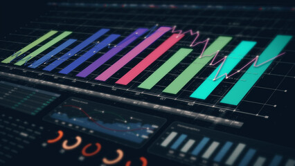 Dynamic data visuals for business info graphics, animated charts, and data-driven insights for a business meeting mock-up. Explore the world of trading, stock exchanges, and crypto