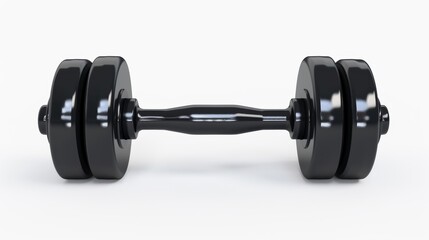 Naklejka premium dumbbell weight fitness gym barbell sport bodybuilding isolated white background equipment heavy strength for exercise. Sports isolated on white. Photo realistic photo.