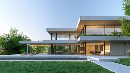 A large house with a pool and a patio