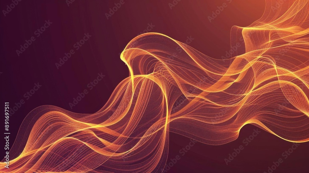Poster smooth and winding lines forming a flame pattern, creating a vibrant and dynamic visual effect.