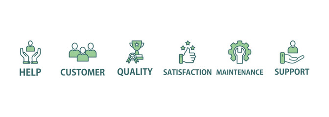 After-sales service banner web icon vector illustration concept with icon of advice, help, support, satisfaction, maintenance, quality, guarantee, customer