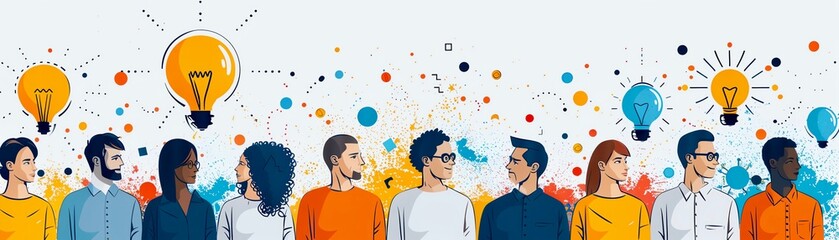 A team of male and female employees in an innovation workshop