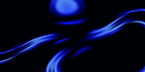 Abstract Blue Swirls on Black Background
