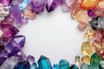 frame made of colorful crystal