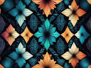 Shape Symphony: A Dazzling Dance of Geometric Forms in a Bold Abstract. A Balancing Act of Shapes in a Vibrant Geometric Artwork. generative AI