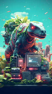 Pixel Dino Computer
