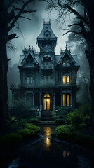 Fototapeta premium Spooky Woods Mansion