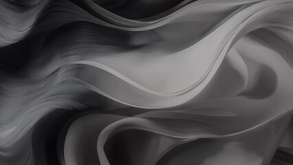 Obraz premium Abstract Black And Gray Ink Swirls In A Modern Art Style, Abstract Grayscale Curved Shapes Background Image, Abstract Black And White Paper Waves In A Minimalist Design, Abstract Black & Gray Swirling