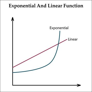 Vector illustration of Exponential and Linear Function. Infographic template