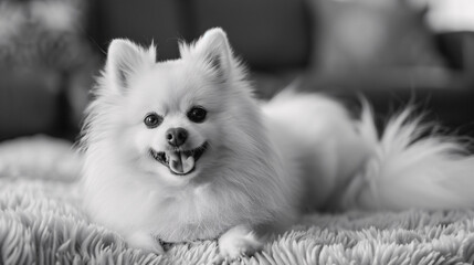 Close-Up Portraits of Happy Fluffy Dogs with Joyful Expressions on Black Backgrounds Showcasing Well-Groomed Fur and Playful Personalities