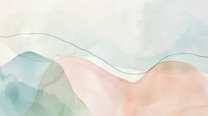 Abstract watercolor background with pastel hues. A delicate and minimalist abstract background with soft, blended hues of pink, green, and blue. Perfect for creating calming and serene designs.
