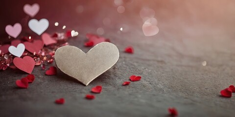 Obraz premium Heart shaped in Valentine theme background with copy space, Love and romantic concept.