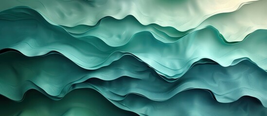 Obraz premium Abstract Wavy Pattern in Turquoise and Green