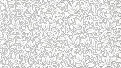 A stylish monochrome wallpaper with ornate leaf and curl design,generative ai 
