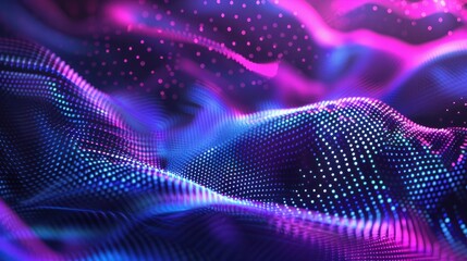 Wave of dots and weave lines. Abstract Digital Technology Background. Abstract wave moving dots flow particles, hi-tech and big data background design for brochures, flyers, magazine, business card,