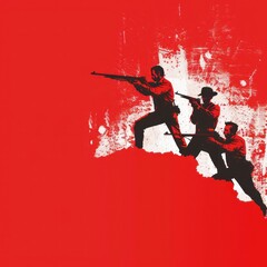 Obraz premium the red army is marching on the hill