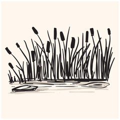 Simple hand-drawn vector drawing in black outline With illustration style doodle and line art